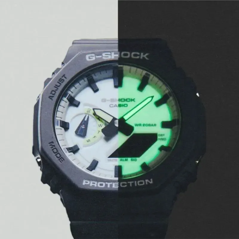G-Shock Carbon Core Grey-White Combination Men's Watch- GA-2100HD-8A